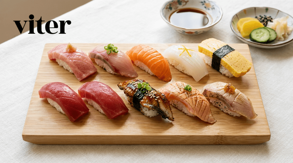 다이어트 배달음식 연어와 참치 등 신선한 생선으로 만든 모둠 초밥