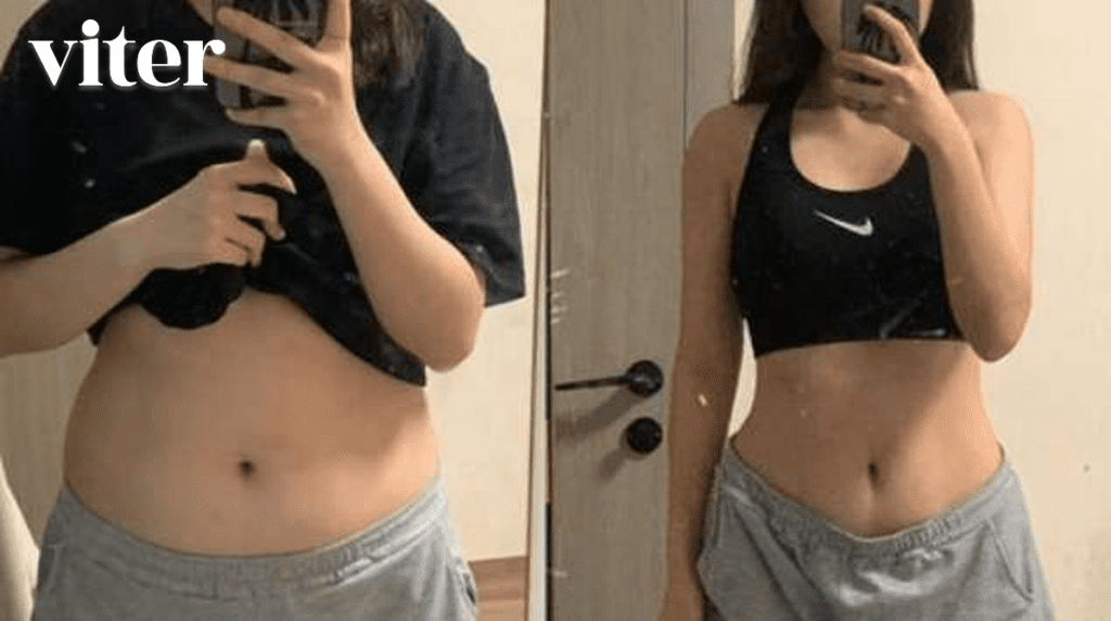 파이베린 알파식이섬유 다이어트에 성공한 여자의 전후사진