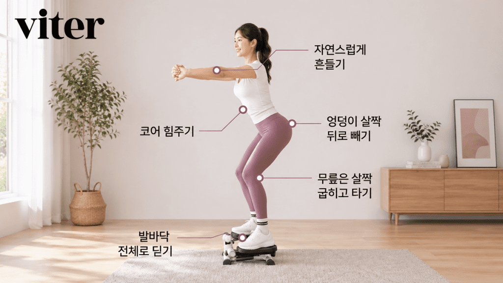 스탭퍼 운동의 올바른 자세 힙힌지
