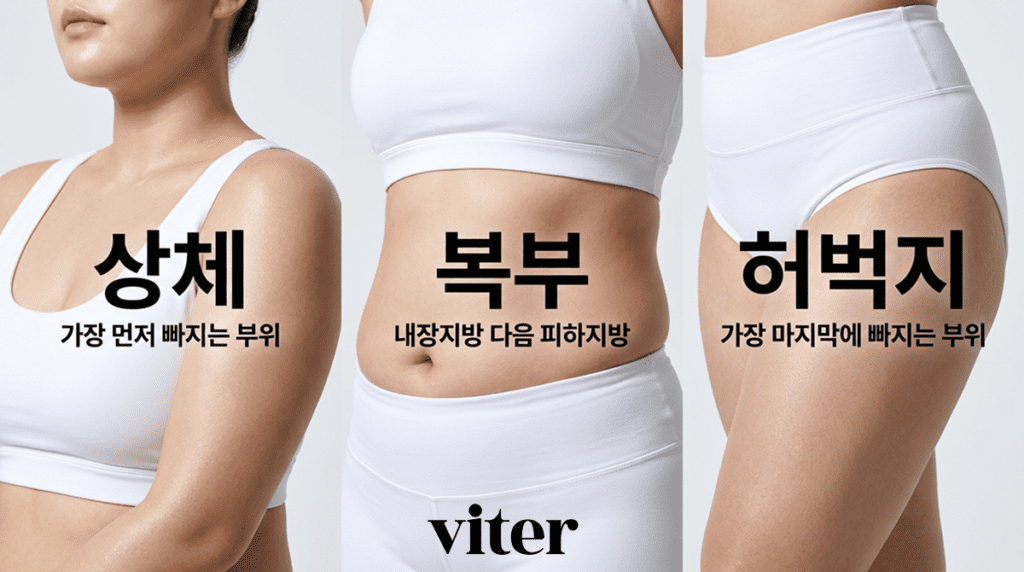 피하지방 빠지는 순서(상체, 복부, 허벅지)