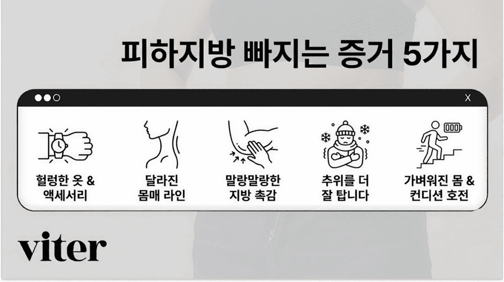 피하지방 빠지는 증거
