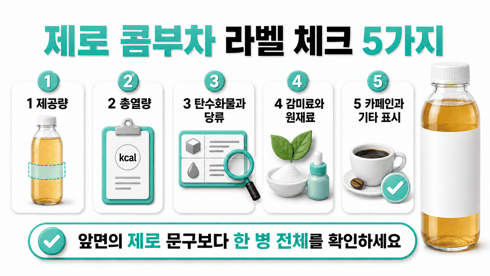 제로 콤부차 영양정보를 확인하는 다섯 단계